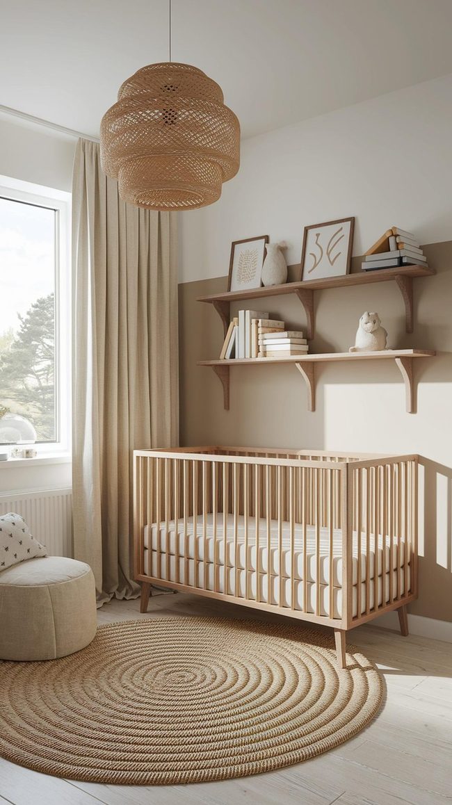 Cream Walls With Wooden Furniture Growth