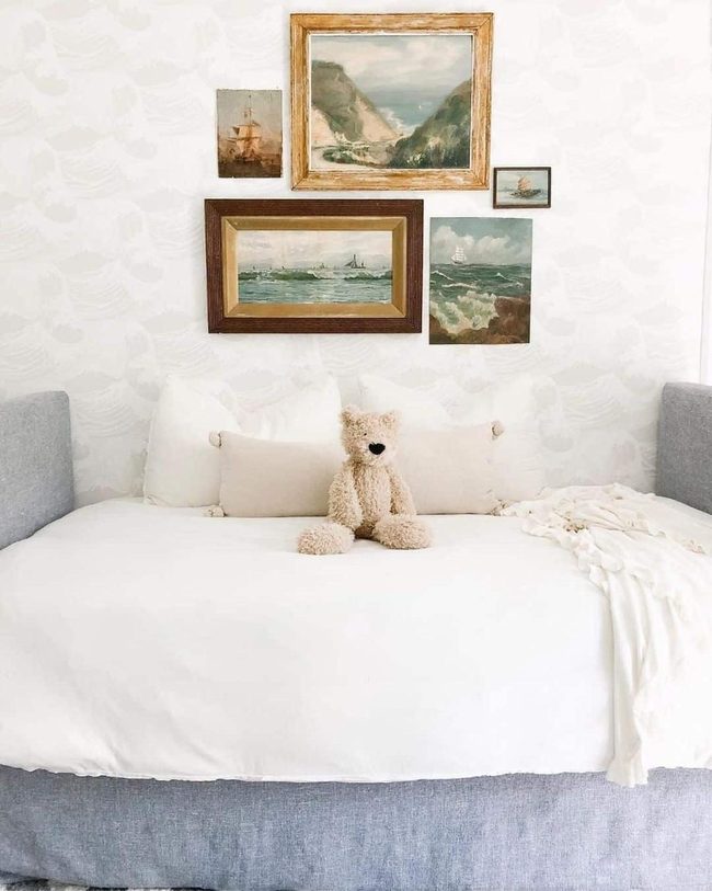 Gray Wave Wallpaper Bedroom