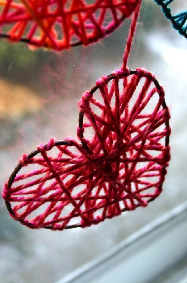 Red String Wire Hearts