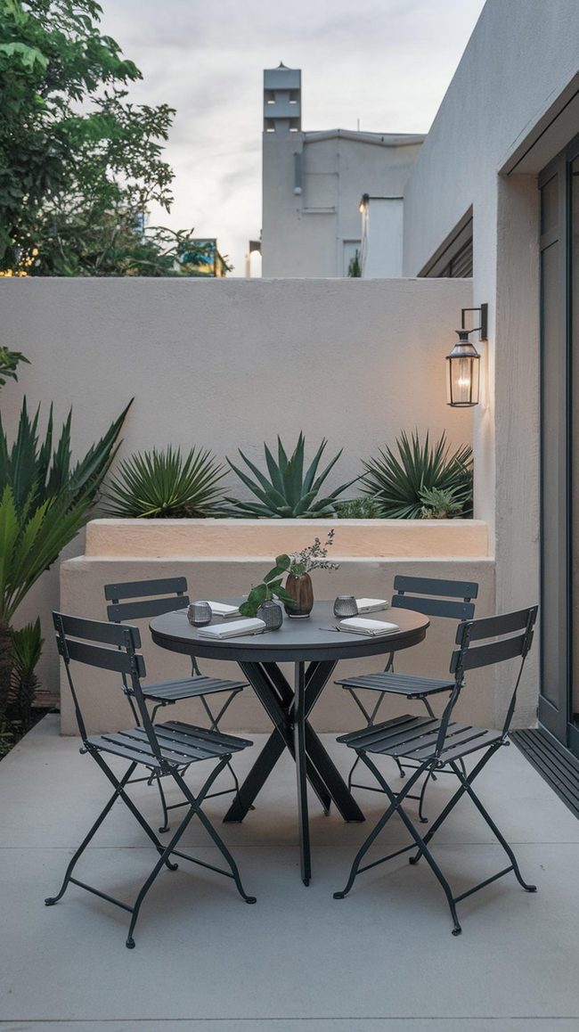Small Space Round Chrome Bistro Table