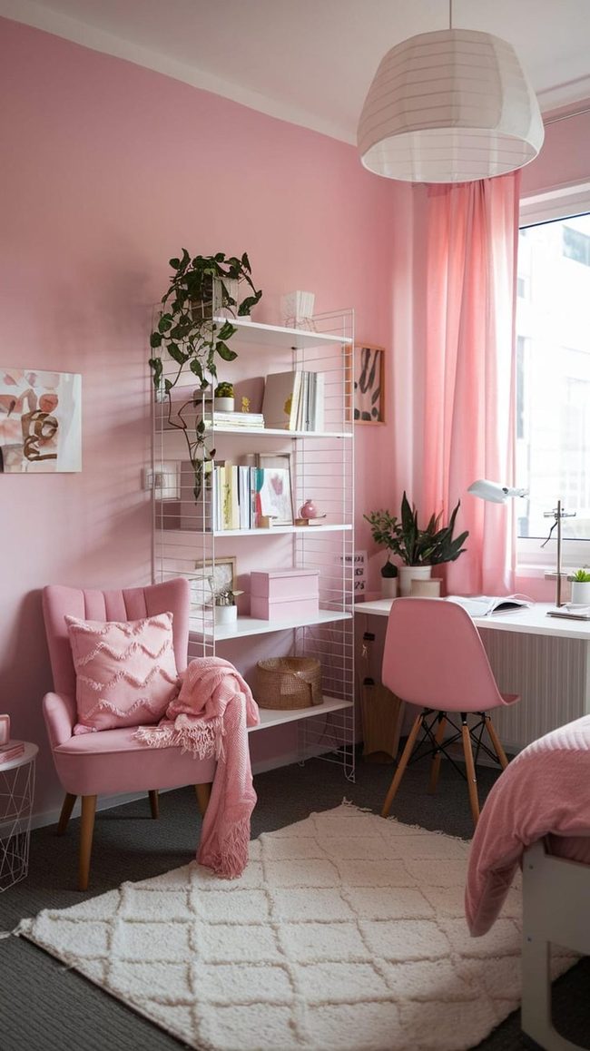 Pink Mirrors Reflect Instant Space