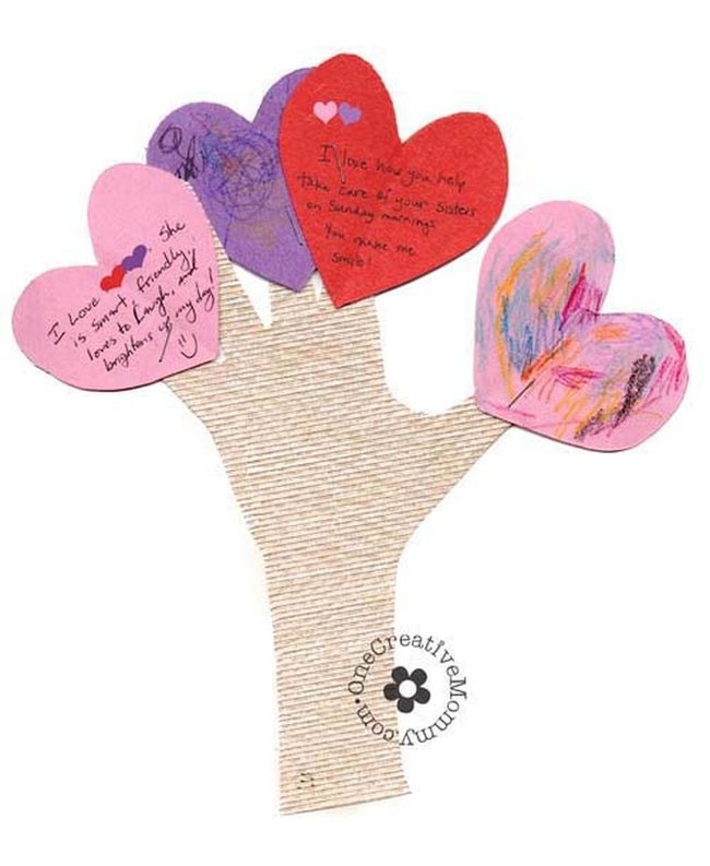 Hand-Traced Valentine Tree