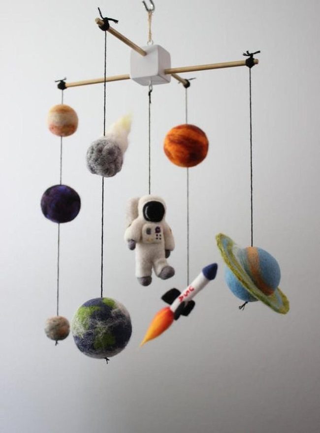 Wool Planets Hanging Mobile