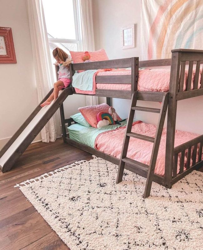 Wooden Slide Bunk Bed