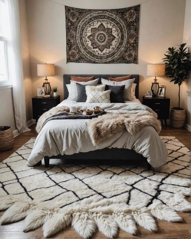 Shaggy White Faux Fur