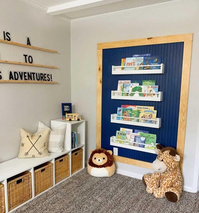 Marquee Letters Over Navy Beadboard