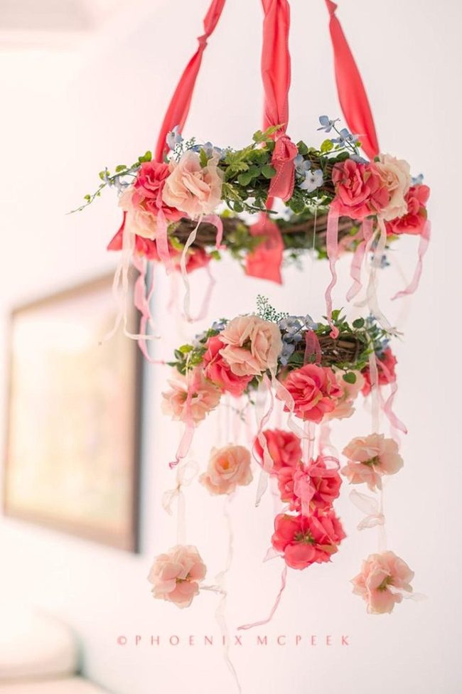Pink Peach Floral Wreath