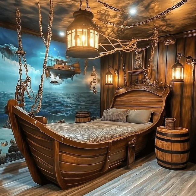 Ship Bed Ocean Blue Resting Area