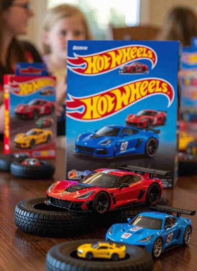 Miniature Cars In Tire-Shaped Boxes