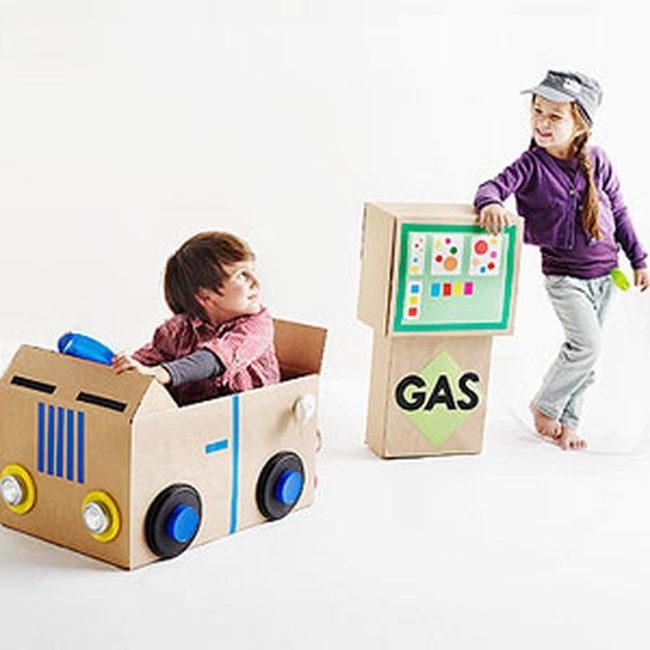 Cardboard Box Cars And Pumps