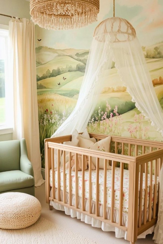 Soft Watercolor Meadow Private Chamber