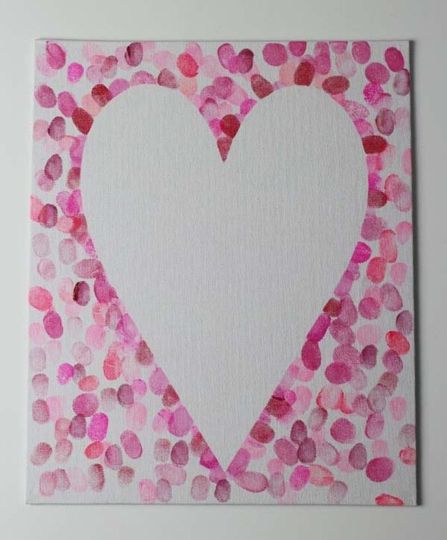 Fingerprint Heart Family Canvas
