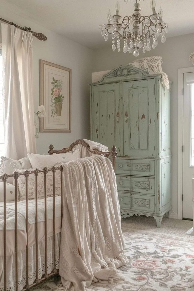 Soft Florals, Vintage Crib