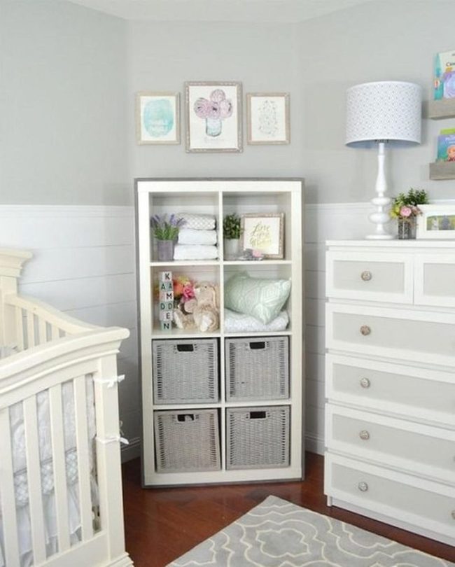 Gray Walls, White Cribs, Wooden Floors