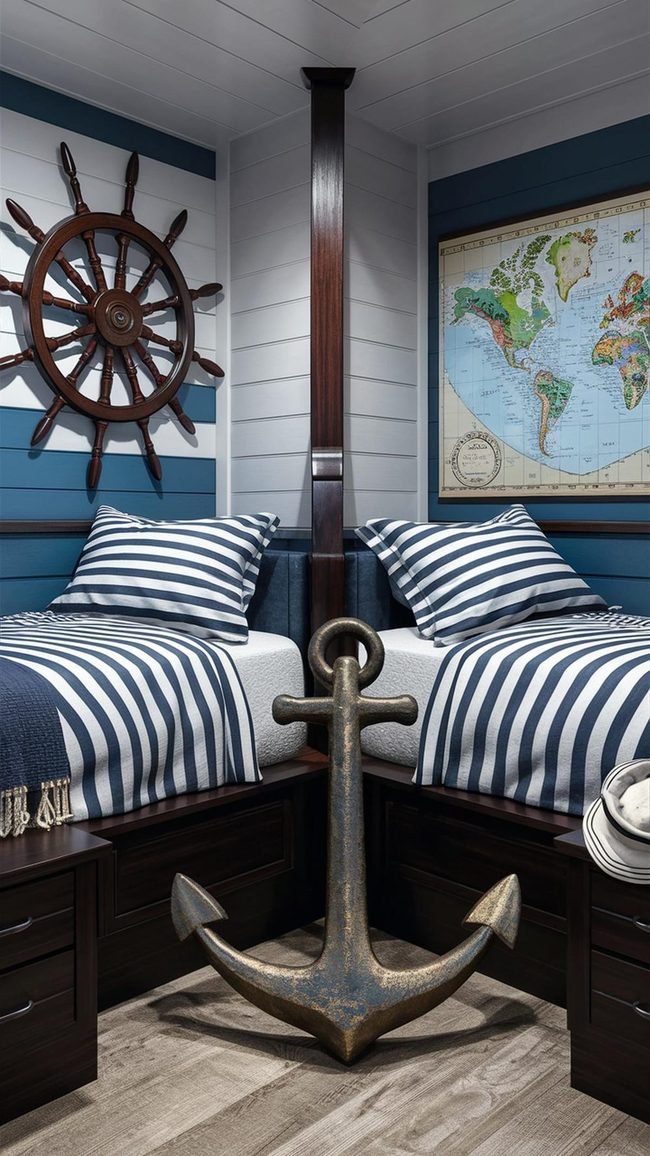 Two Boys Ocean Blue Sleeping Quarters