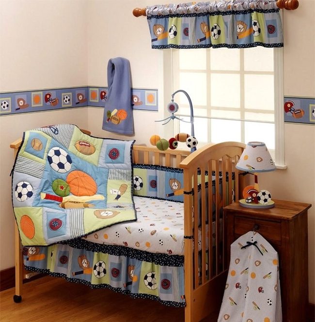 Blue-Green Sports Bedroom For Kids