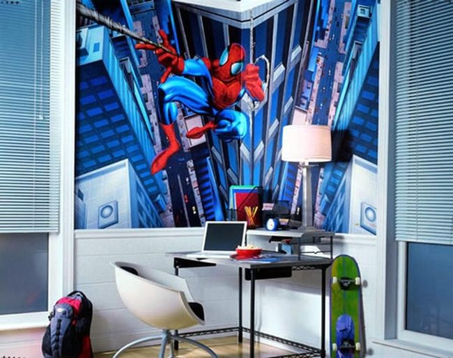 Red And Blue Superhero Wall Art