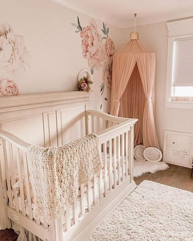 Oversized Peony Nursery Wall