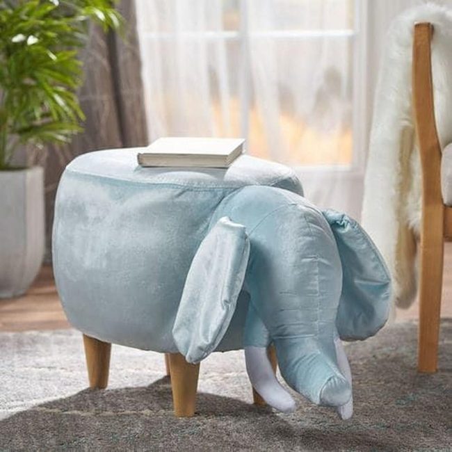 Light Blue Elephant Footrest