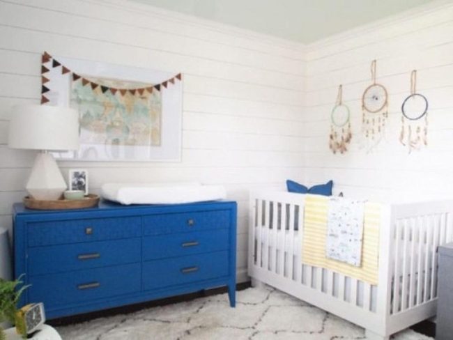 Deep Blue Dresser, Bright Nursery