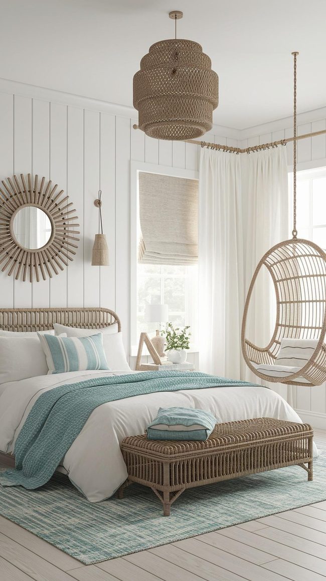 Ocean Blue Canvas Bedroom Statement