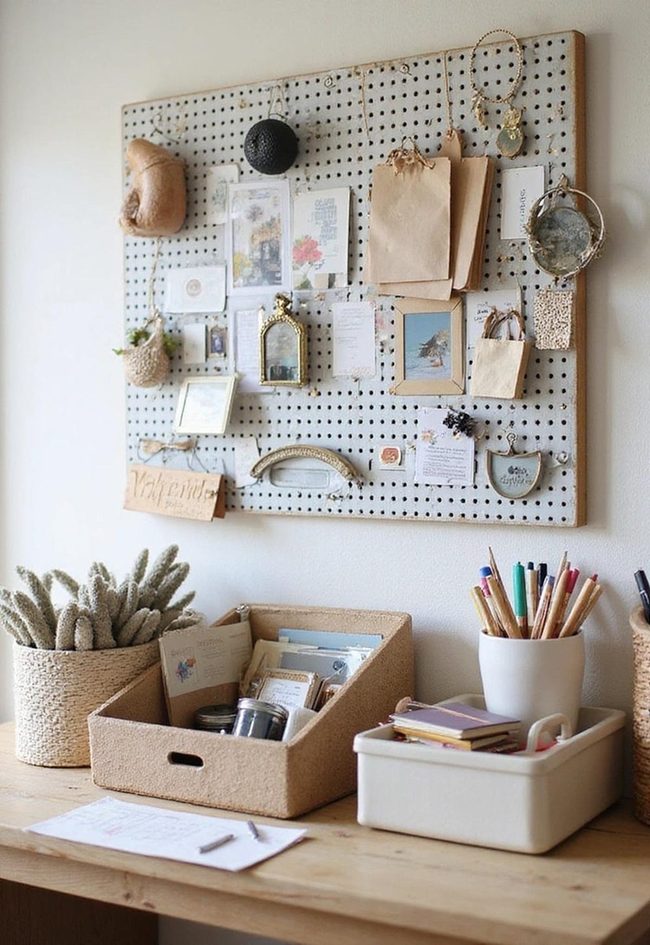 Woven Baskets Organize Workspace Supplies