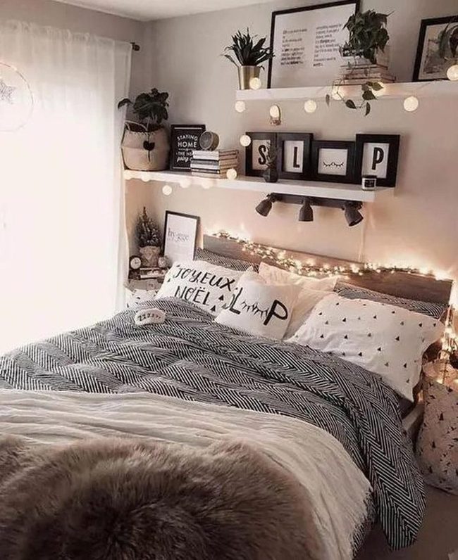 String Lights Bedroom Sanctuary
