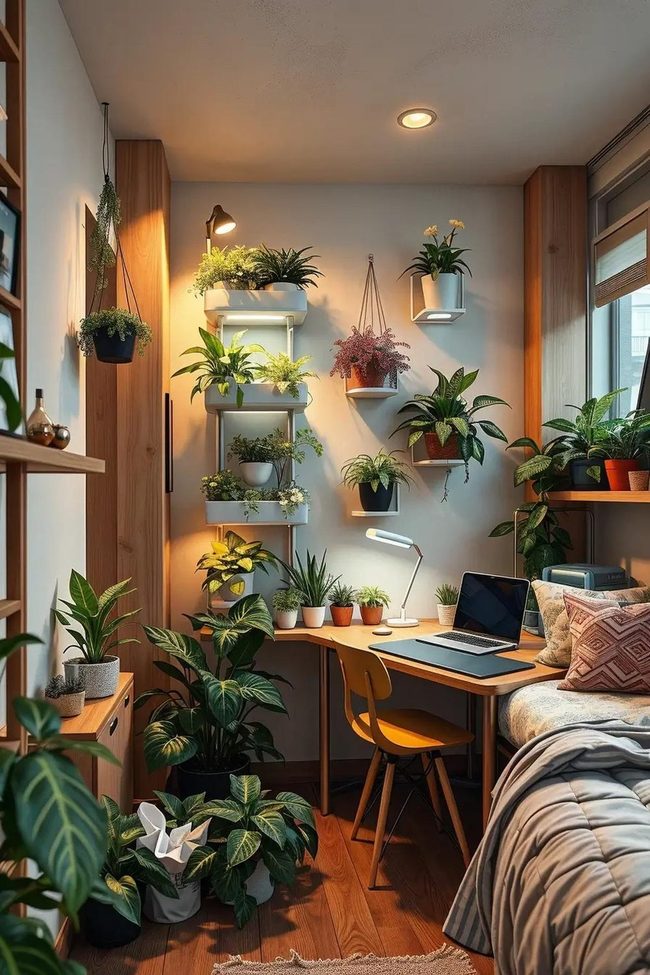 Indoor Plants Under Electric Light