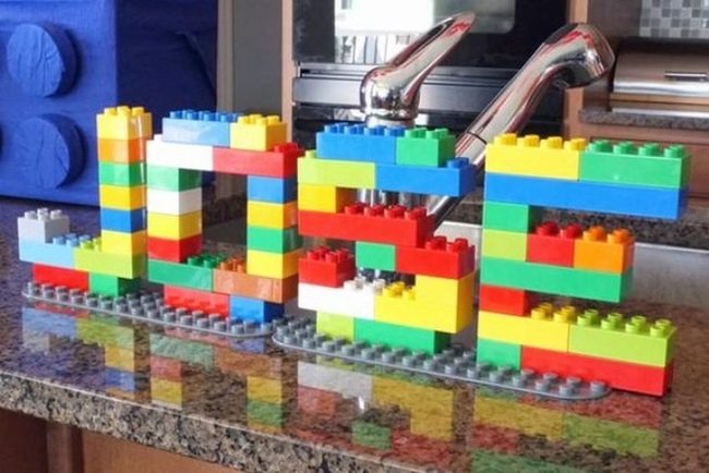 Colorful Wood Letters On Stone