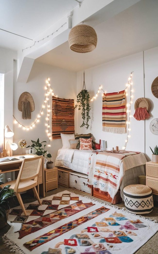 Embroidered Bohemian Pillow Stack