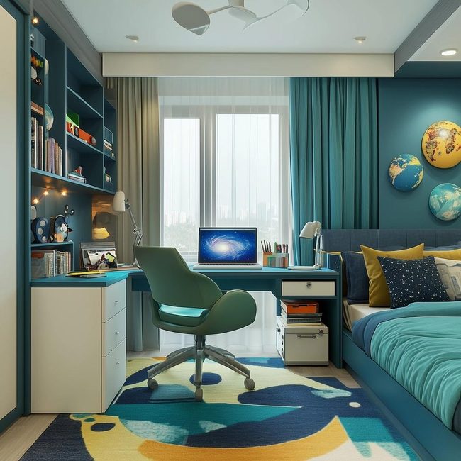 Growing Boy Sleep Space with Study Zone