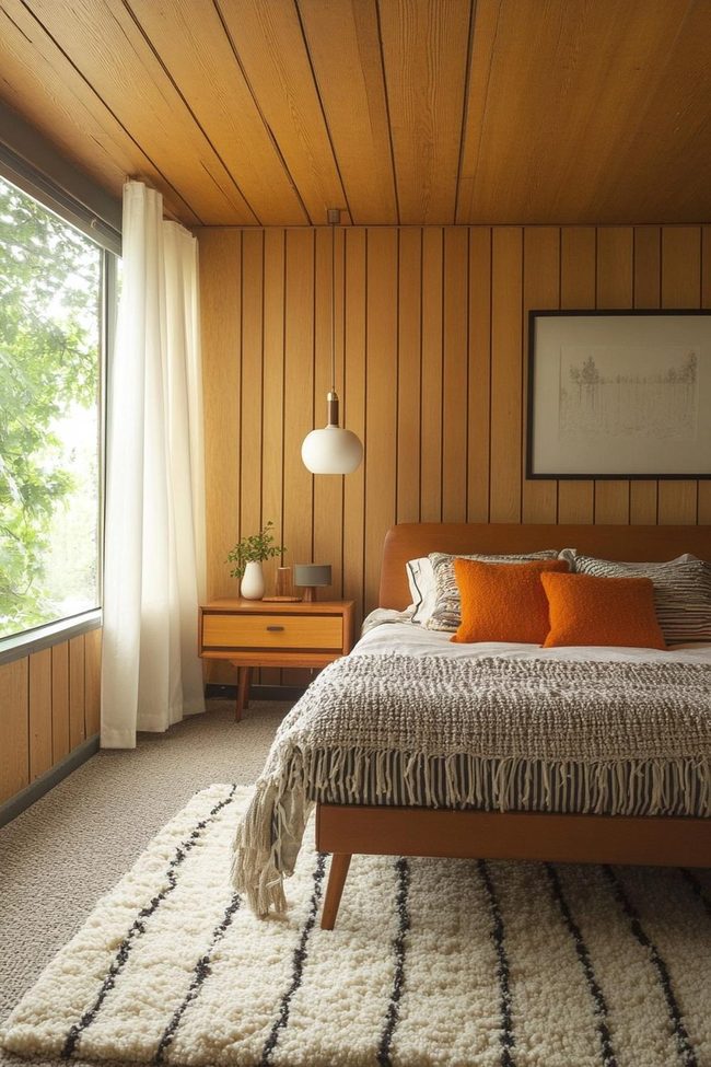 Clean Lines Retro Geometric Bedroom