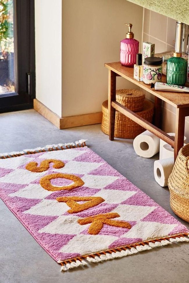 Pink Rug Bathroom Sanctuary