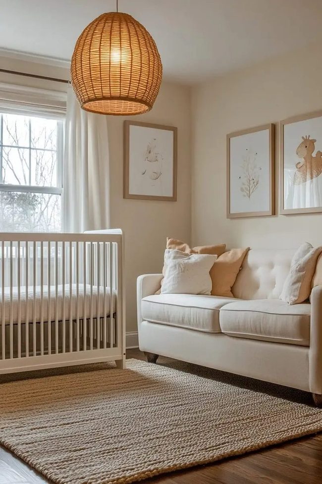 Woven Pendant Nursery Warmth
