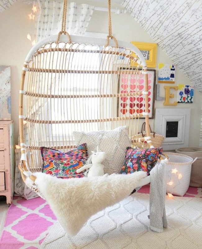 Hanging Chair Bohemian Bedroom