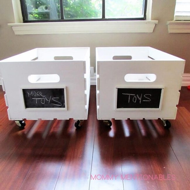 Painted Crates with Chalkboard Labels
