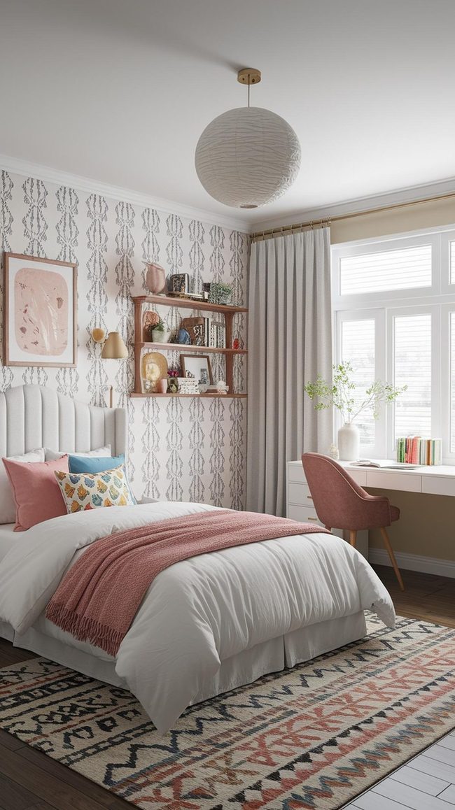 Bold Patterned Wallpaper Room Anchor