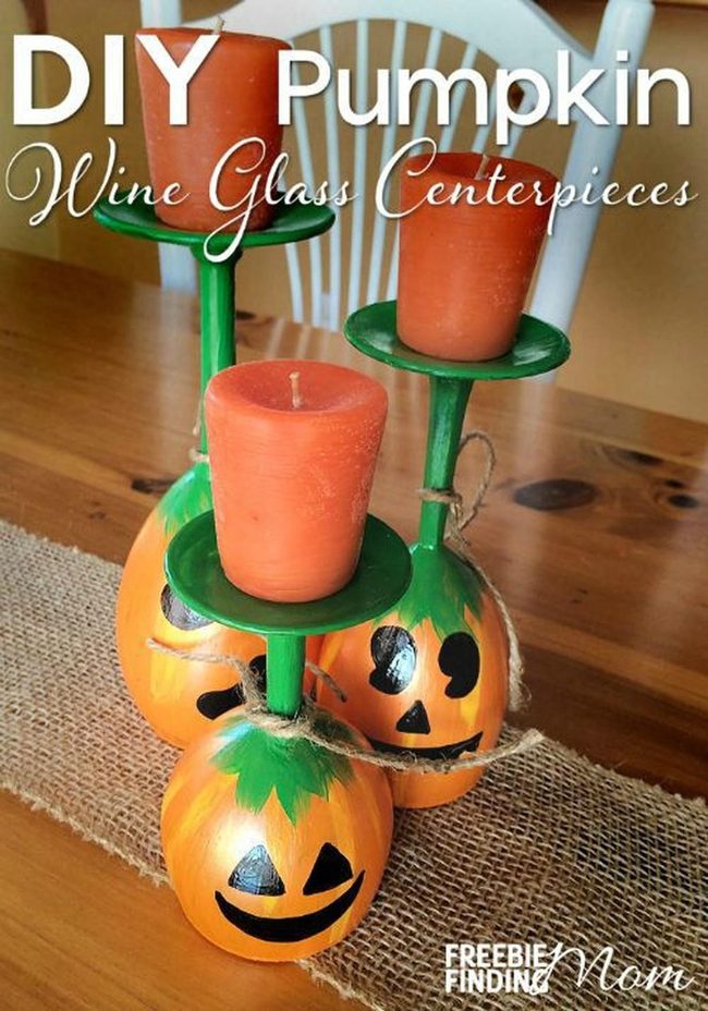 Orange Pumpkin Glass Candles