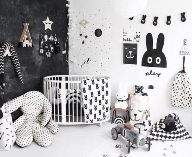 Black And White Bunny Nursery