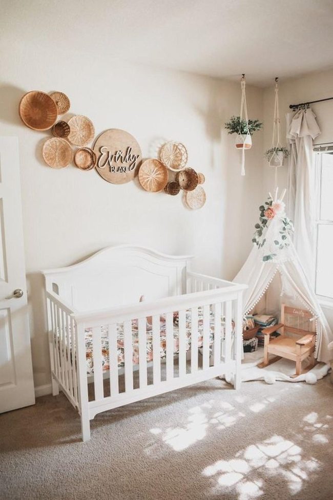 Sunlit Nursery With Woven Textures