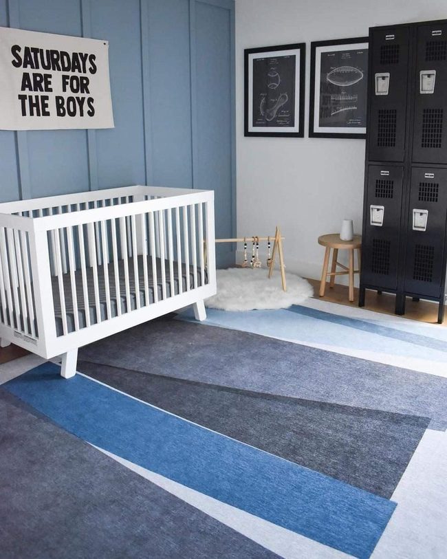 Bright White and Bold Blue Nursery