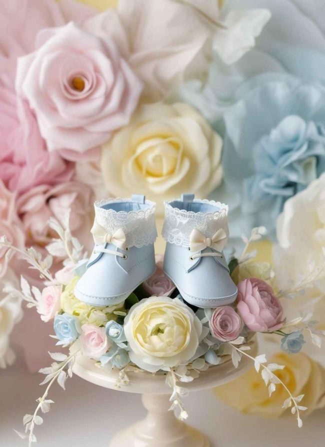 Pastel Baby Booties Centerpiece