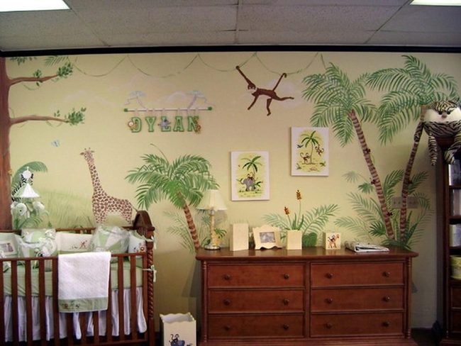Green Jungle Nursery Walls