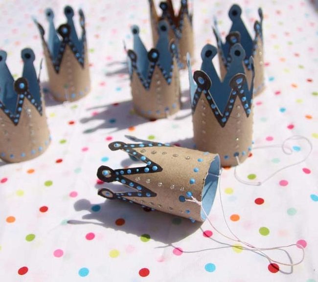 Cardboard Tube Party Crowns