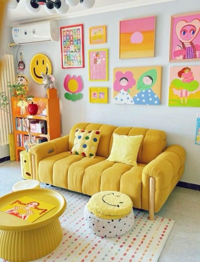 Sunny Yellow Room With Cheerful Details