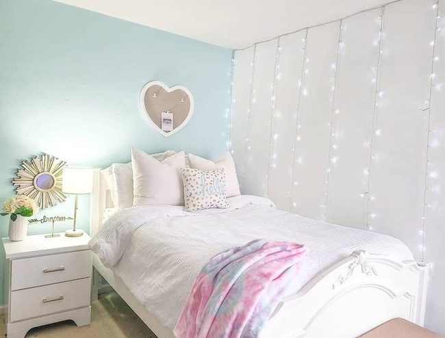 Twinkle Lights, Soft Blue Walls