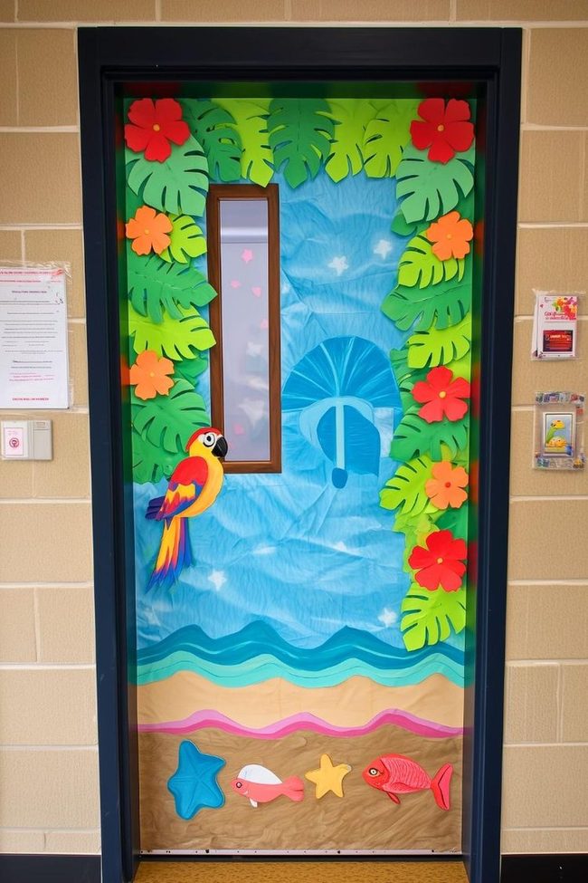 Daily Countdown Tropical Classroom Calendar