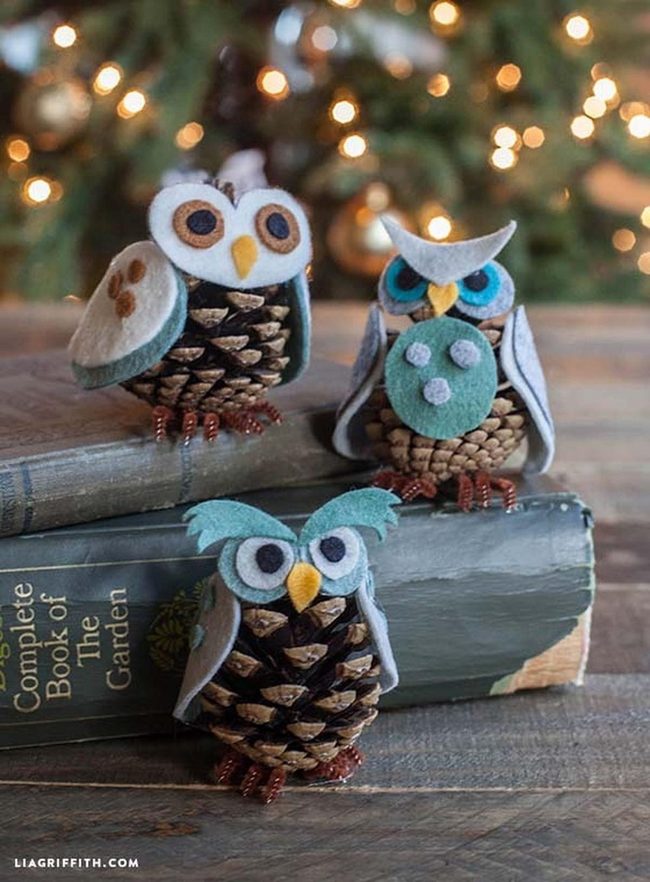 Felt Pinecone Owl Craft