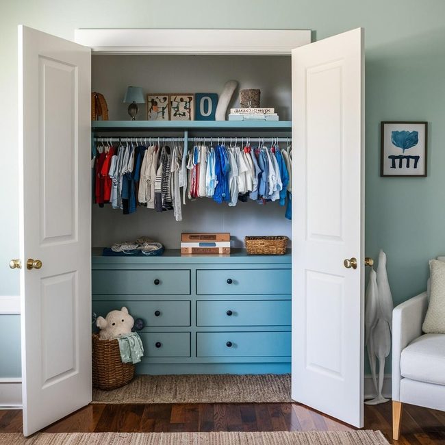Subtle Fabric Closet Partition