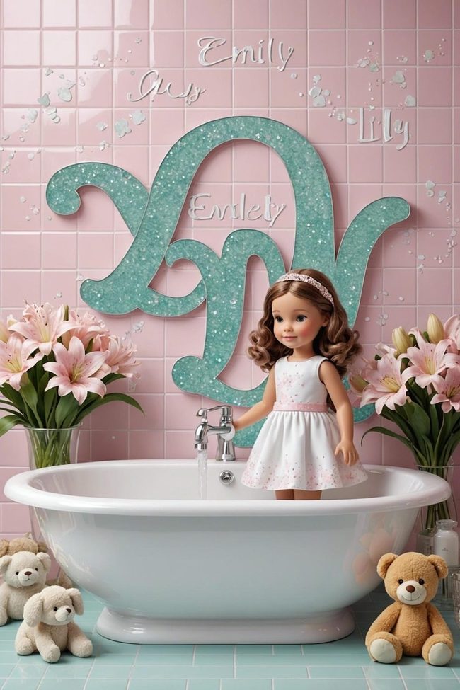 Daughter's Name in Sparkling Letters